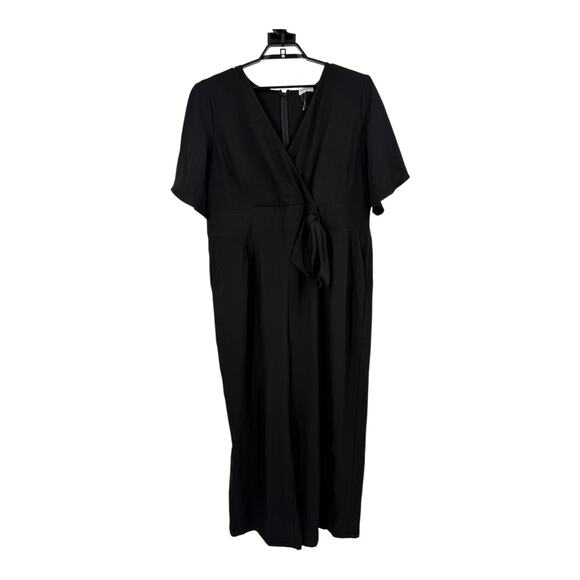Kiyonna Charisma Faux wrap crepe jumpsuit black size 2X - Picture 2 of 8